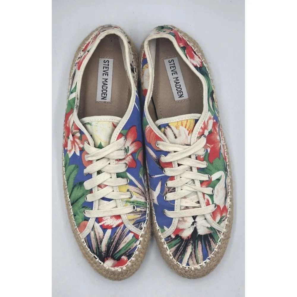 Steve Madden Broadwlk Tropical Espadrille Sneakers Womens 9.5 Floral Casual